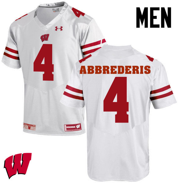 Wisconsin Badgers Men's #4 Jared Abbrederis NCAA Under Armour Authentic White College Stitched Football Jersey DI40X72FN